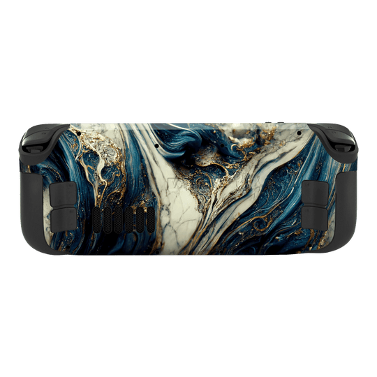 Steam Deck OLED Printed Custom SIGNATURE Agate Geode Naia Ocean Blue Stone Skin Wrap Sticker Decal Cover Protector by EasySkinz | EasySkinz.com
