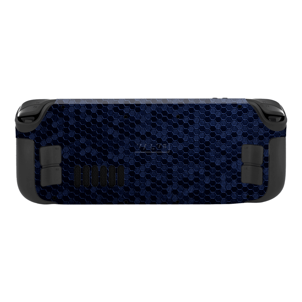Steam Deck OLED Luxuria Navy Blue Honeycomb 3D Textured Skin Wrap Sticker Decal Cover Protector by EasySkinz | EasySkinz.com