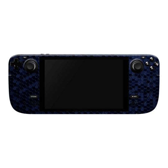 Steam Deck OLED Luxuria Navy Blue Honeycomb 3D Textured Skin Wrap Sticker Decal Cover Protector by EasySkinz | EasySkinz.com