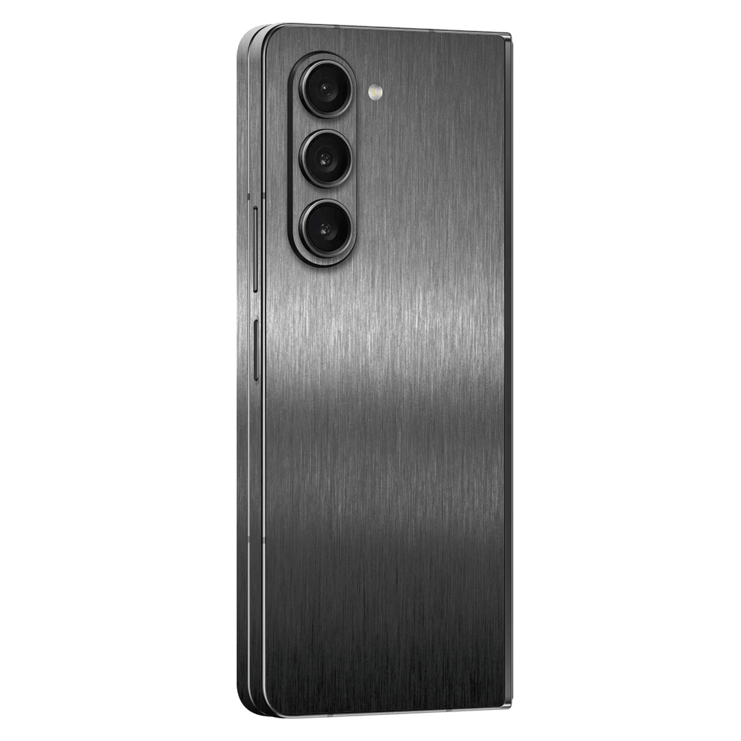 Samsung Galaxy Z Fold 5 (2023) Brushed Metal Titanium Metallic Skin Wrap Sticker Decal Cover Protector by EasySkinz | EasySkinz.com