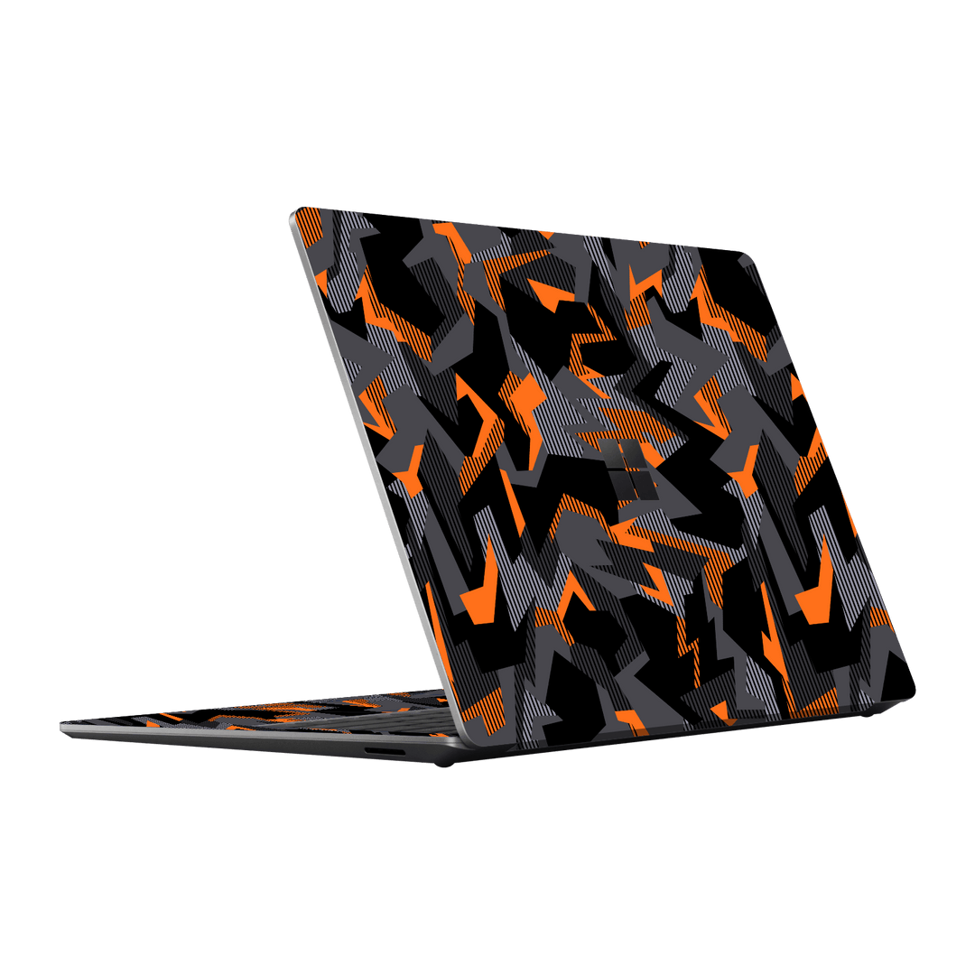 Microsoft Surface Laptop Go 3 Print Printed Custom SIGNATURE Sharp-Edged Orange Camo Camouflage Skin Wrap Sticker Decal Cover Protector by EasySkinz | EasySkinz.com
