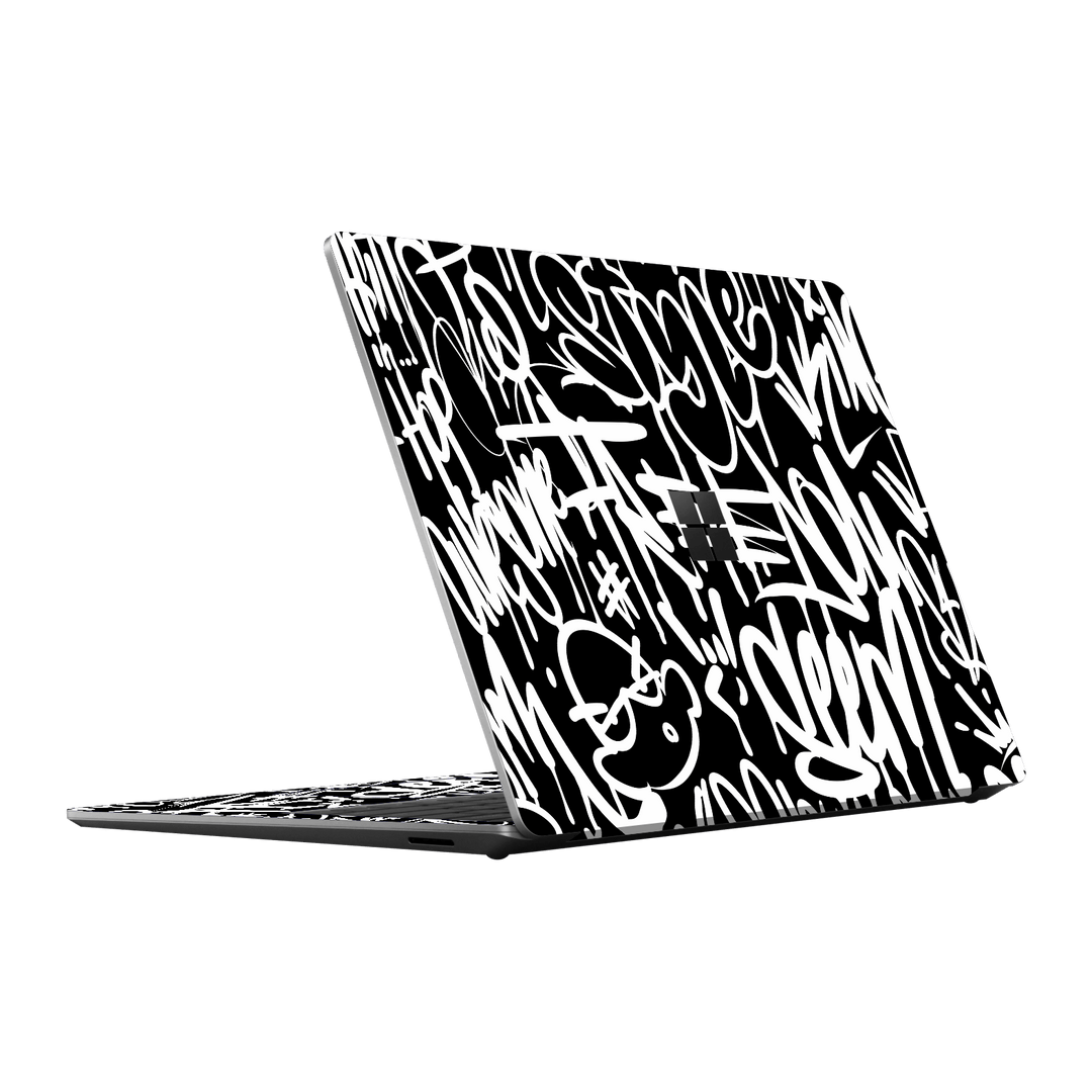 Microsoft Surface Laptop 5, 15" Print Printed Custom SIGNATURE Monochrome Black and WhiteGraffiti Skin Wrap Sticker Decal Cover Protector by EasySkinz | EasySkinz.com