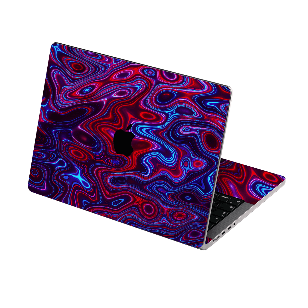 MacBook PRO 14" (2021/2023) Print Printed Custom SIGNATURE Flux Fusion Purple Neon Skin Wrap Sticker Decal Cover Protector by QSKINZ | QSKINZ.COM