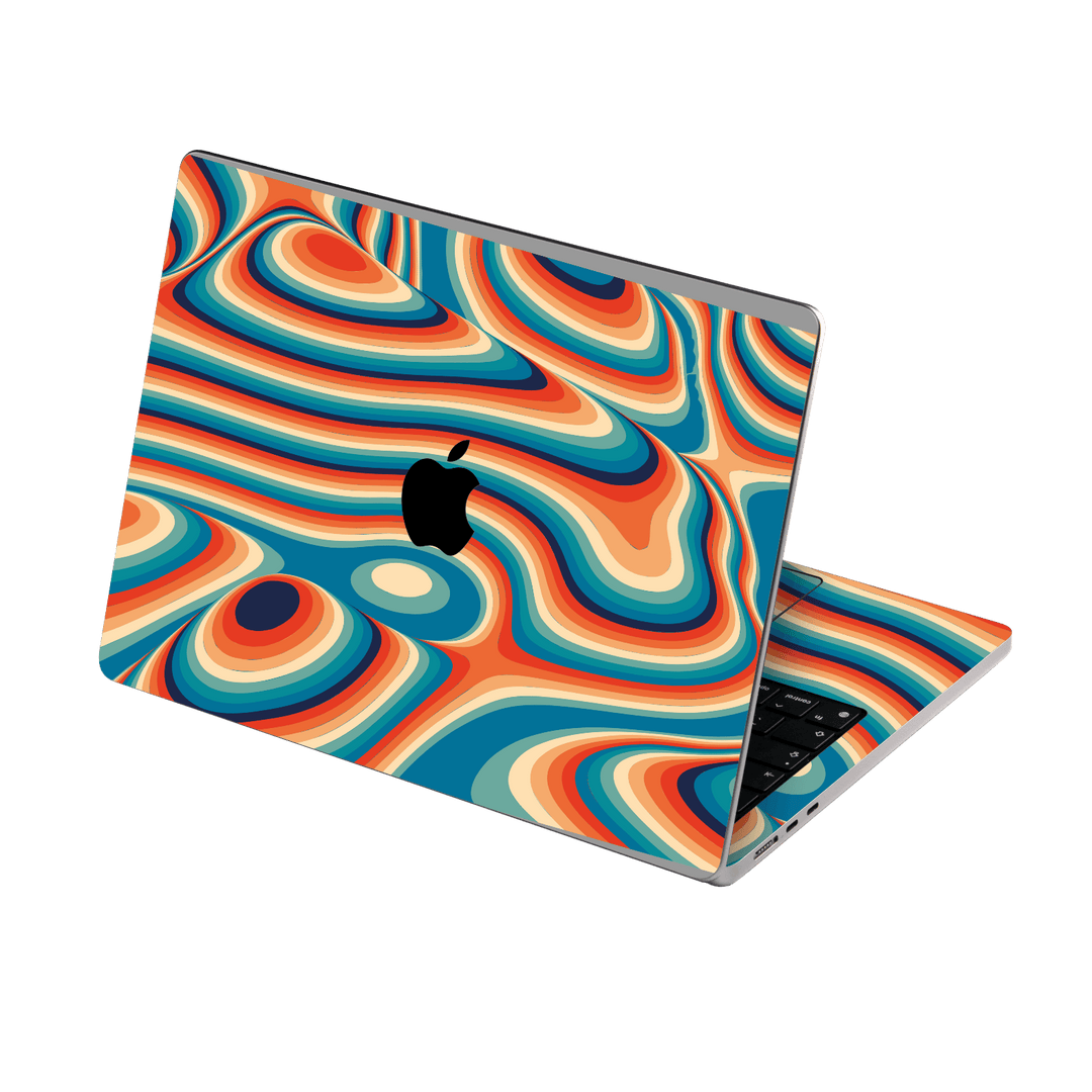 MacBook AIR 13.6" (2022/2024) Print Printed Custom SIGNATURE Swirltro Swirl Retro 70s 80s Warm Colours Skin Wrap Sticker Decal Cover Protector by QSKINZ | QSKINZ.COM