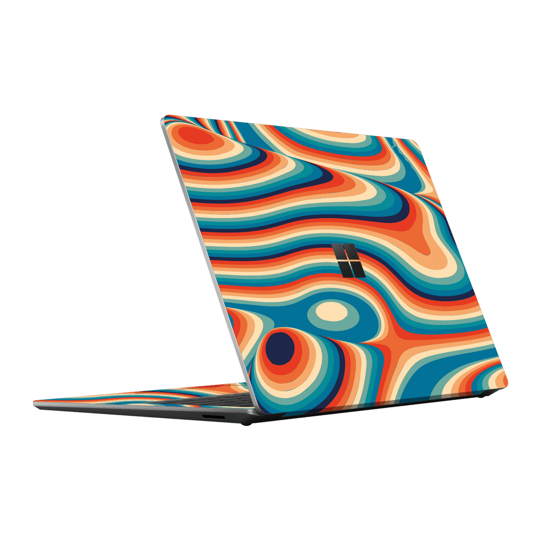 Surface Laptop 5, 15" Print Printed Custom SIGNATURE Swirltro Swirl Retro 70s 80s Warm Colours Skin Wrap Sticker Decal Cover Protector by QSKINZ | QSKINZ.COM