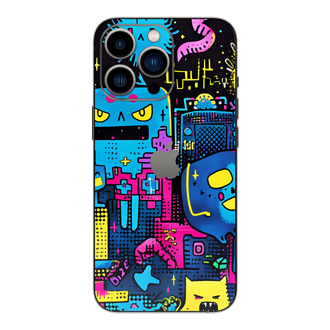iPhone 14 PRO Print Printed Custom SIGNATURE Arcade Rave Gaming Gamer Pixel Skin Wrap Sticker Decal Cover Protector by QSKINZ | QSKINZ.COM