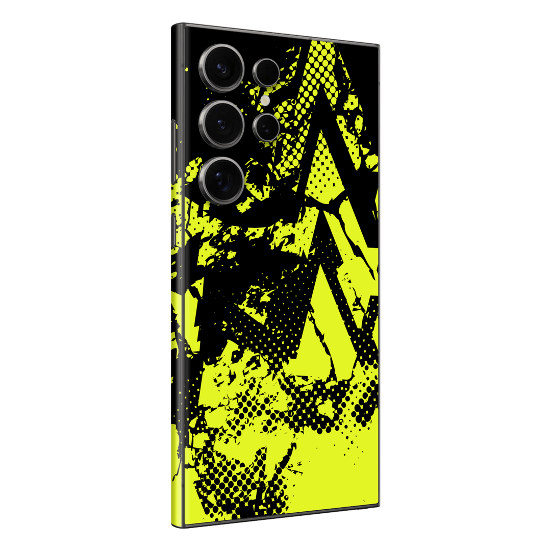 Samsung Galaxy S24 ULTRA Print Printed Custom SIGNATURE Grunge Yellow Green Trace Skin Wrap Sticker Decal Cover Protector by QSKINZ | QSKINZ.COM