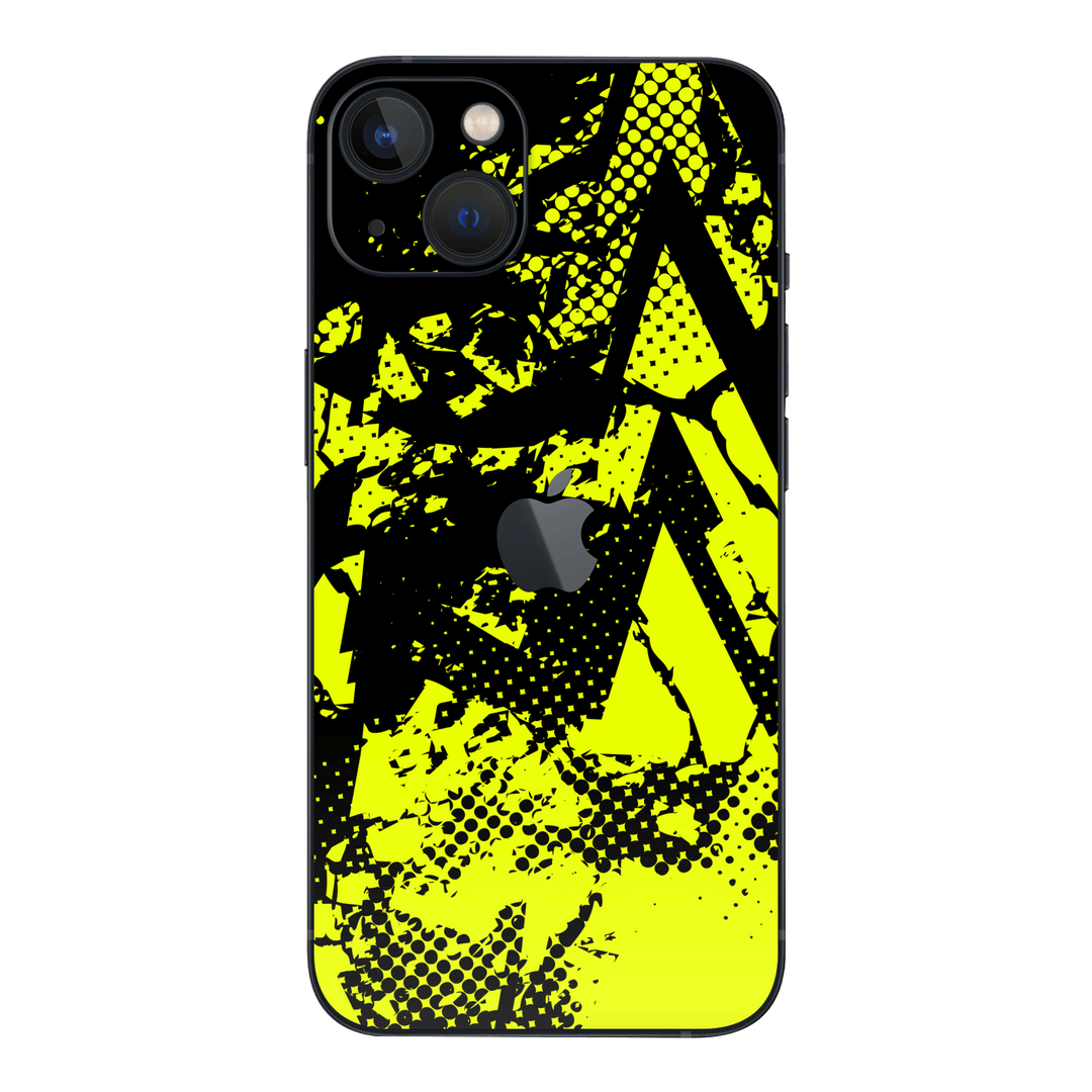 iPhone 15 Print Printed Custom SIGNATURE Grunge Yellow Green Trace Skin Wrap Sticker Decal Cover Protector by QSKINZ | QSKINZ.COM