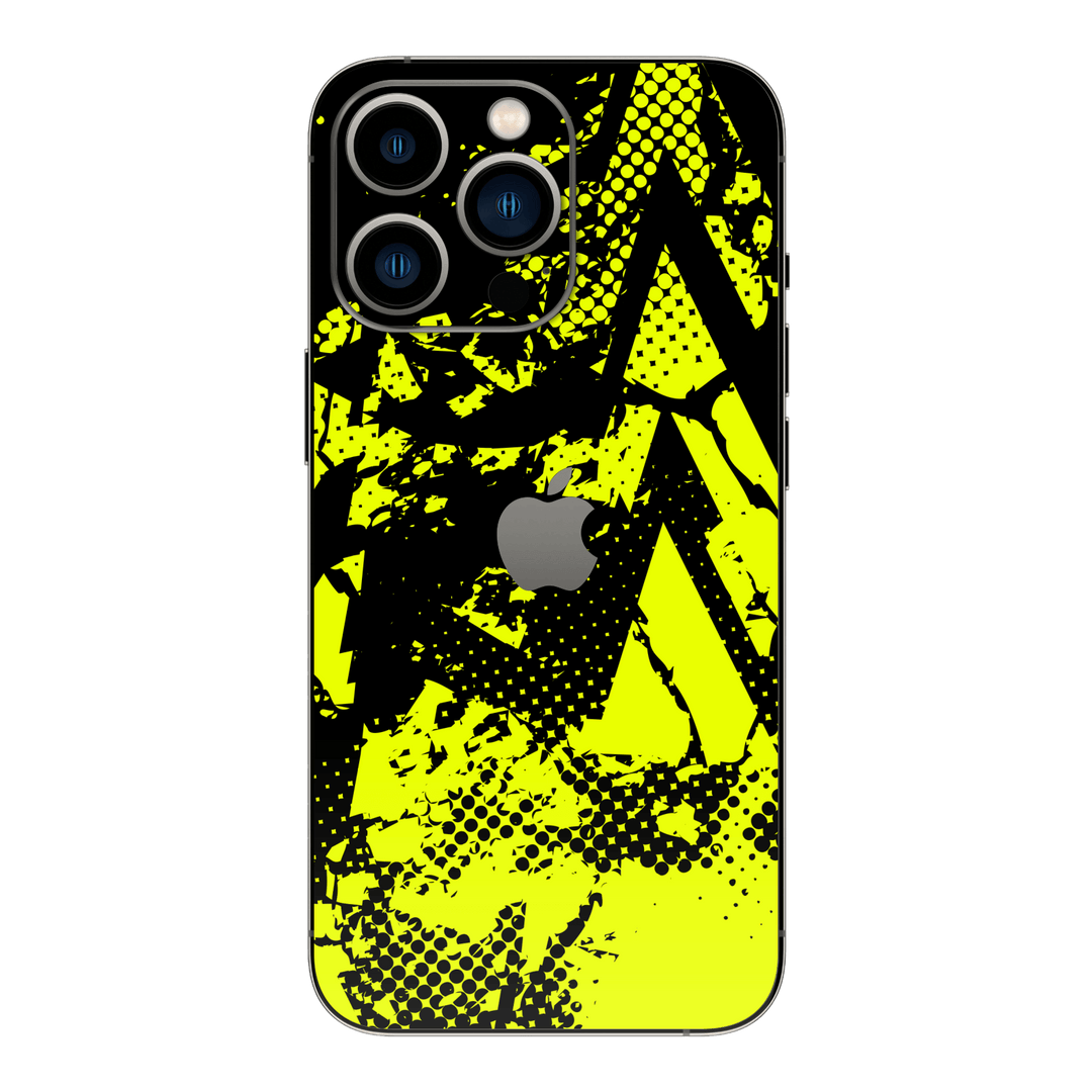 iPhone 14 Pro MAX Print Printed Custom SIGNATURE Grunge Yellow Green Trace Skin Wrap Sticker Decal Cover Protector by QSKINZ | QSKINZ.COM