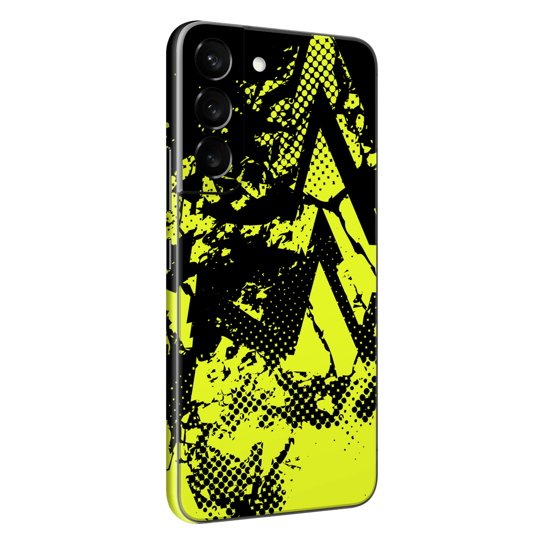 Samsung Galaxy S22 Print Printed Custom SIGNATURE Grunge Yellow Green Trace Skin Wrap Sticker Decal Cover Protector by QSKINZ | QSKINZ.COM