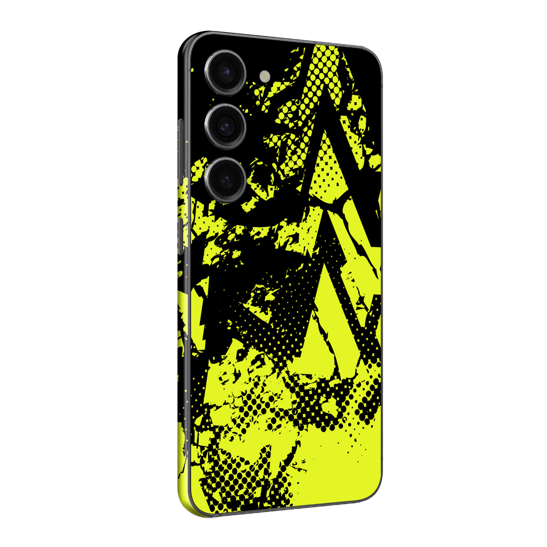 Samsung Galaxy S23 Print Printed Custom SIGNATURE Grunge Yellow Green Trace Skin Wrap Sticker Decal Cover Protector by QSKINZ | QSKINZ.COM