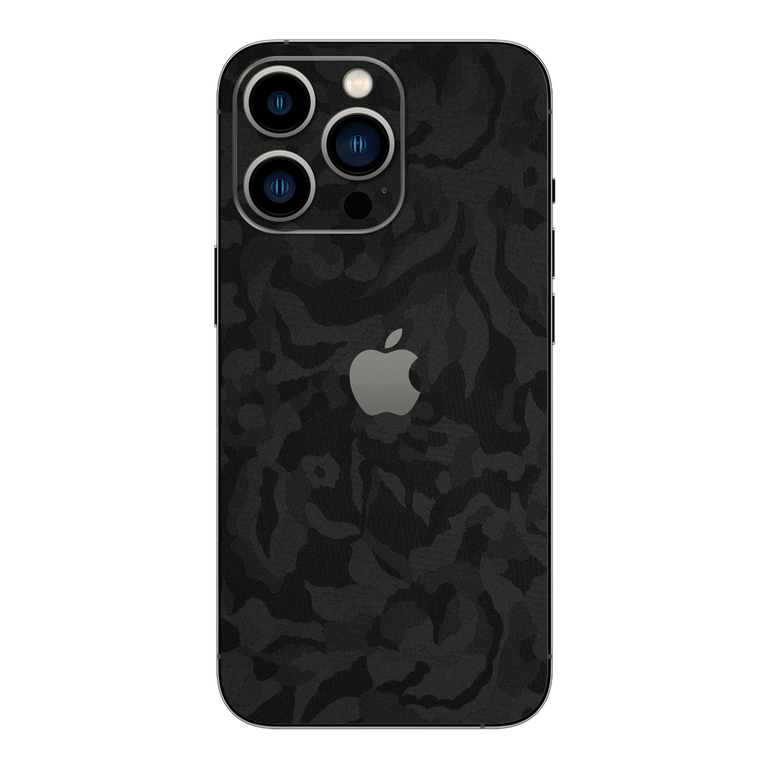 iPhone 15 Pro MAX Luxuria BLACK CAMO 3D TEXTURED Skin - Premium Protective Skin Wrap Sticker Decal Cover by QSKINZ | Qskinz.com