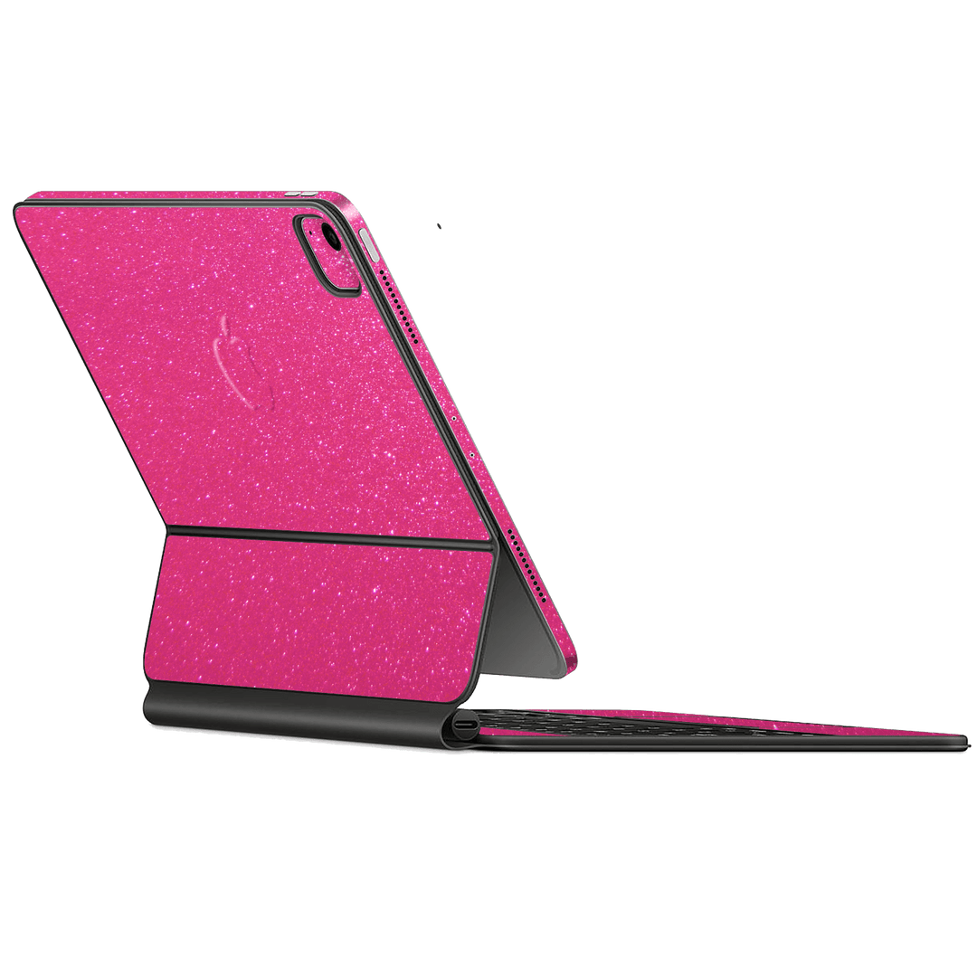 Magic Keyboard for iPad PRO 12.9" (2022, M2) Diamond Magenta Candy Shimmering Sparkling Glitter Skin Wrap Sticker Decal Cover Protector by EasySkinz | EasySkinz.com