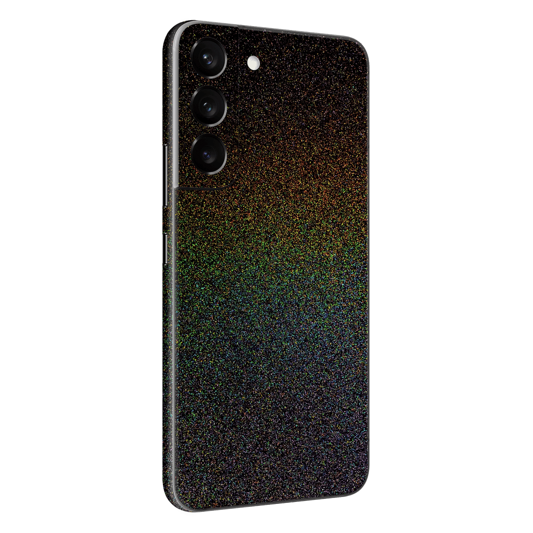 Samsung Galaxy S22 GALAXY Black Milky Way Rainbow Sparkling Metallic Gloss Finish Skin Wrap Sticker Decal Cover Protector by EasySkinz | EasySkinz.com