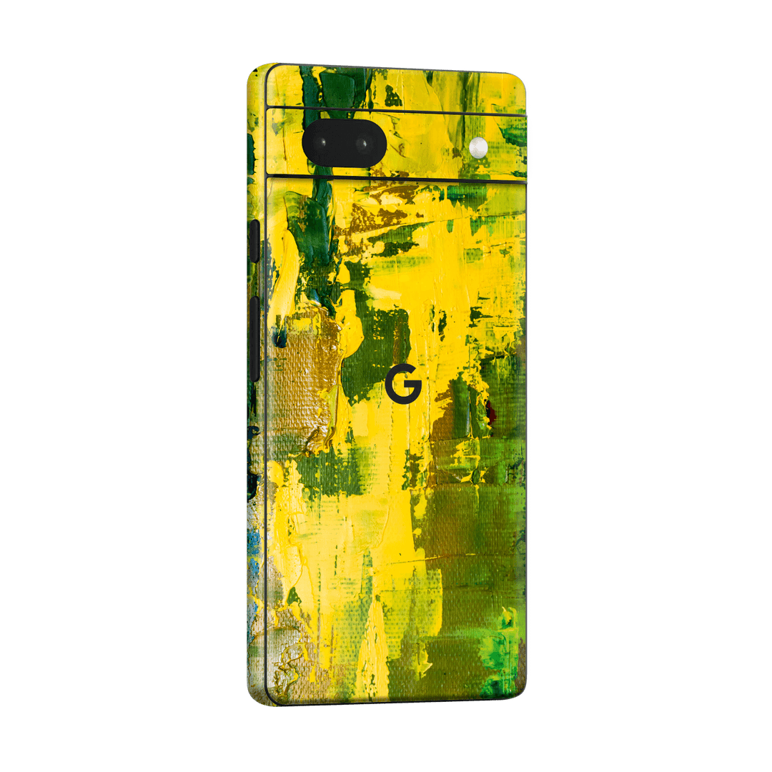Google Pixel 6a (2022) Print Printed Custom Signature Santa Barbara Landscape in Green and Yellow Skin Wrap Sticker Decal Cover Protector by EasySkinz | EasySkinz.com