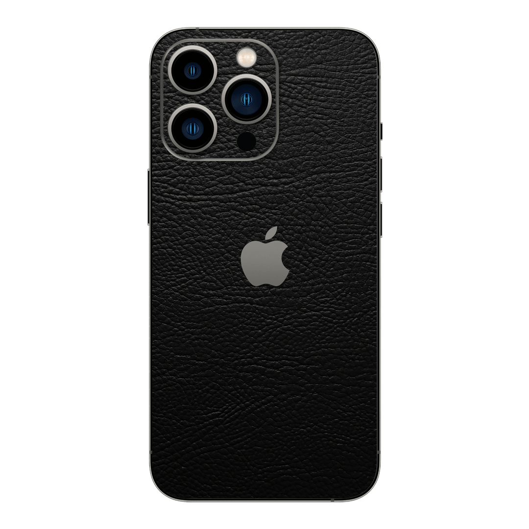 iPhone 14 Pro MAX LUXURIA RIDERS Black LEATHER Textured Skin - Premium Protective Skin Wrap Sticker Decal Cover by QSKINZ | Qskinz.com
