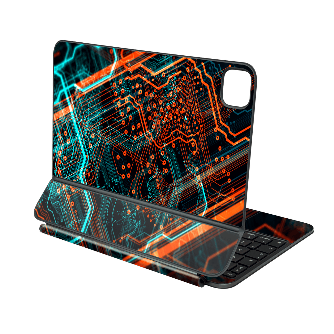 Magic Keyboard for iPad PRO 13” (M4, 2024) Print Printed Custom SIGNATURE NEON PCB Board Skin Wrap Sticker Decal Cover Protector by QSKINZ | qskinz.com