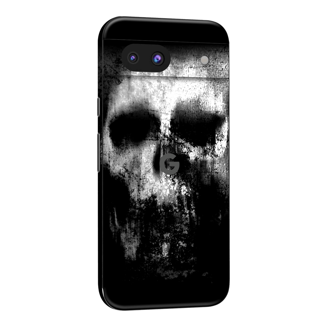 Google Pixel 8a Print Printed Custom SIGNATURE Horror Black & White SKULL Skin, Wrap, Decal, Protector, Cover by QSKINZ | qskinz.com