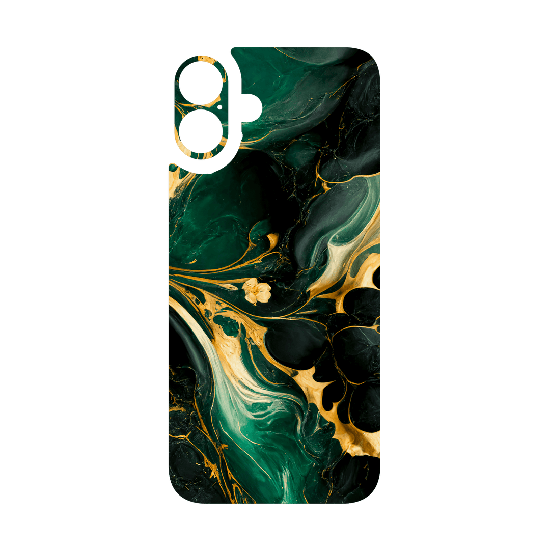 iPhone 16 Qcaze - SIGNATURE AGATE GEODE Royal Green-Gold (Case + Skin Kit)