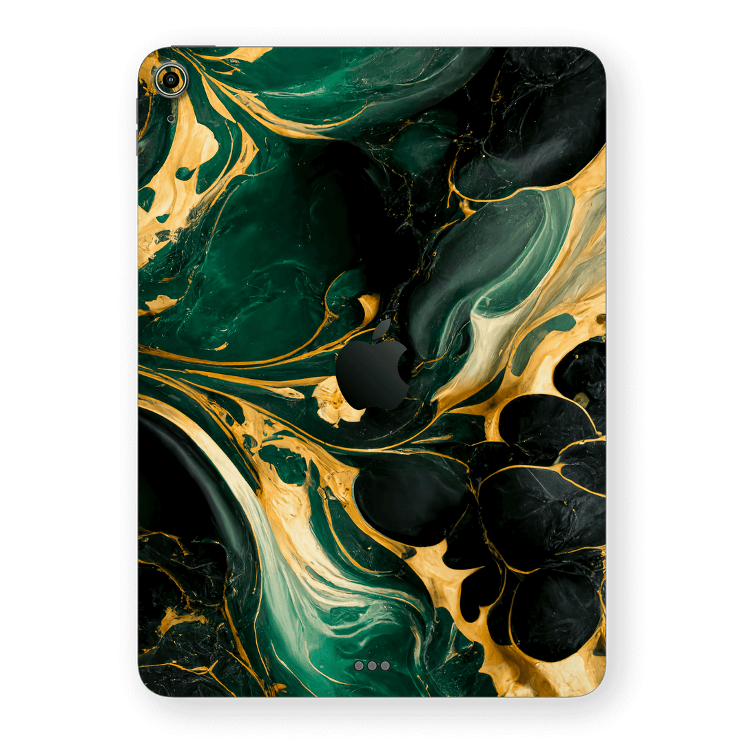 iPad Air 11” (M2) Print Printed Custom SIGNATURE Agate Geode Royal Green Gold Skin Wrap Sticker Decal Cover Protector by QSKINZ | qskinz.com