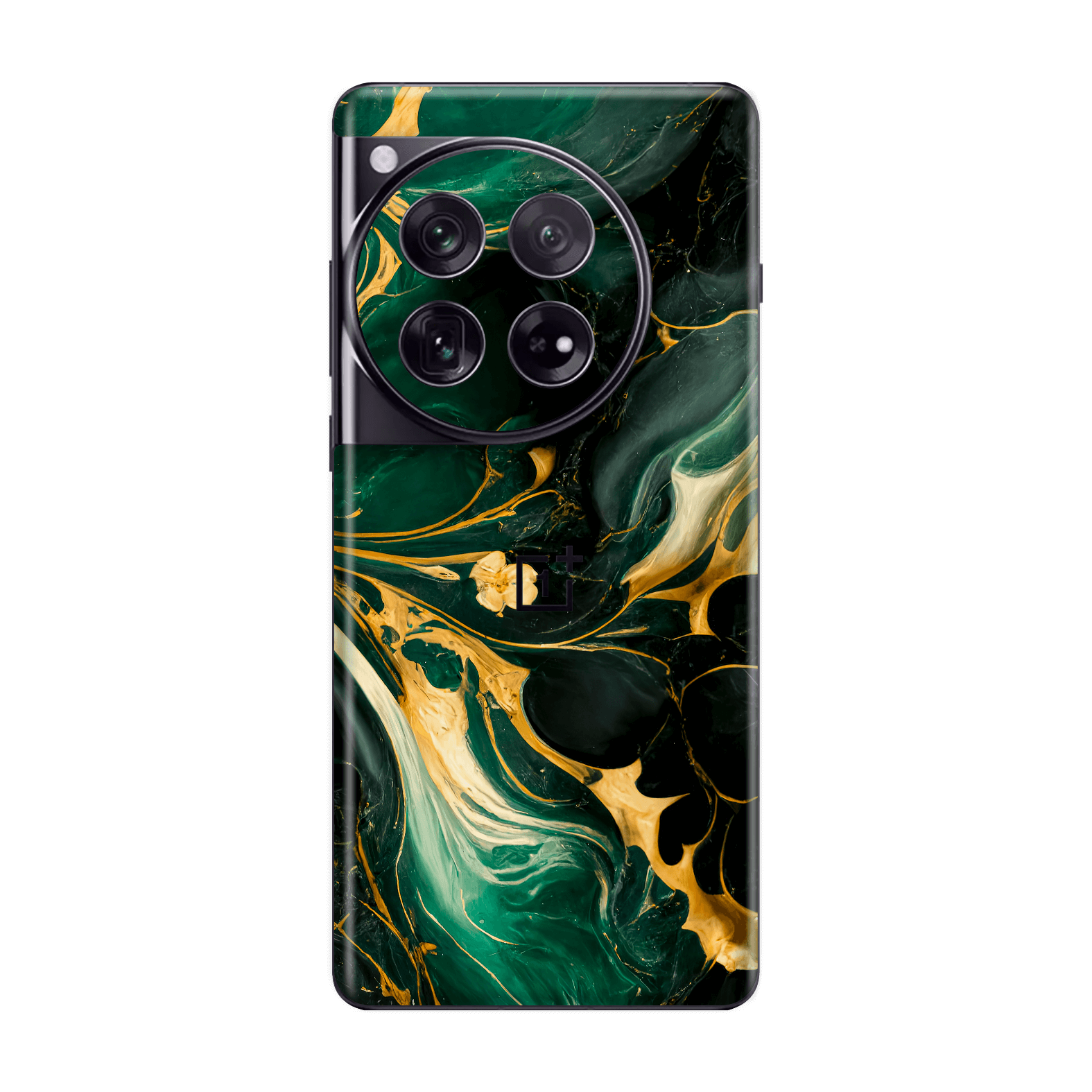 OnePlus 12 Print Printed Custom SIGNATURE Agate Geode Royal Green Gold Skin Wrap Sticker Decal Cover Protector by QSKINZ | qskinz.com