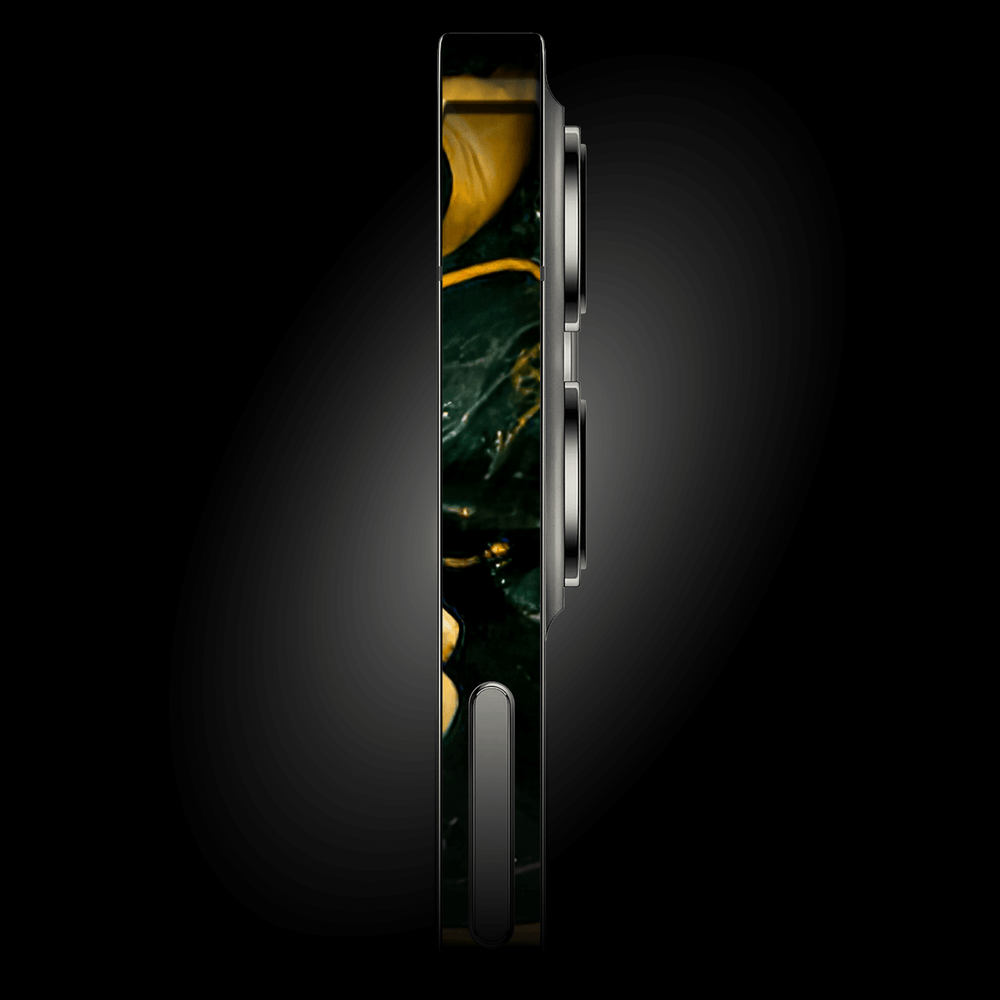 iPhone 15 PRO SIGNATURE AGATE GEODE Royal Green-Gold Skin - Premium Protective Skin Wrap Sticker Decal Cover by QSKINZ | Qskinz.com