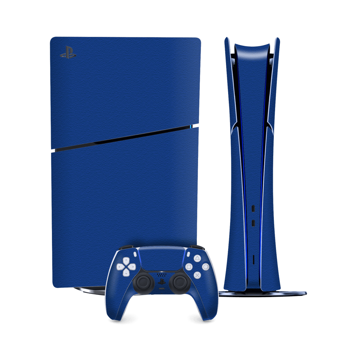 PS5 SLIM DIGITAL EDITION (PlayStation 5 SLIM) Luxuria Admiral Blue 3D Textured Skin Wrap Sticker Decal Cover Protector by QSKINZ | qskinz.com