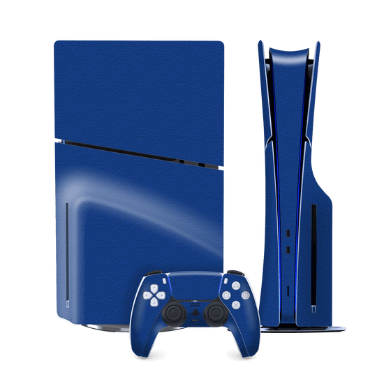 PS5 SLIM DISC EDITION (PlayStation 5 SLIM) Luxuria Admiral Blue 3D Textured Skin Wrap Sticker Decal Cover Protector by QSKINZ | qskinz.com