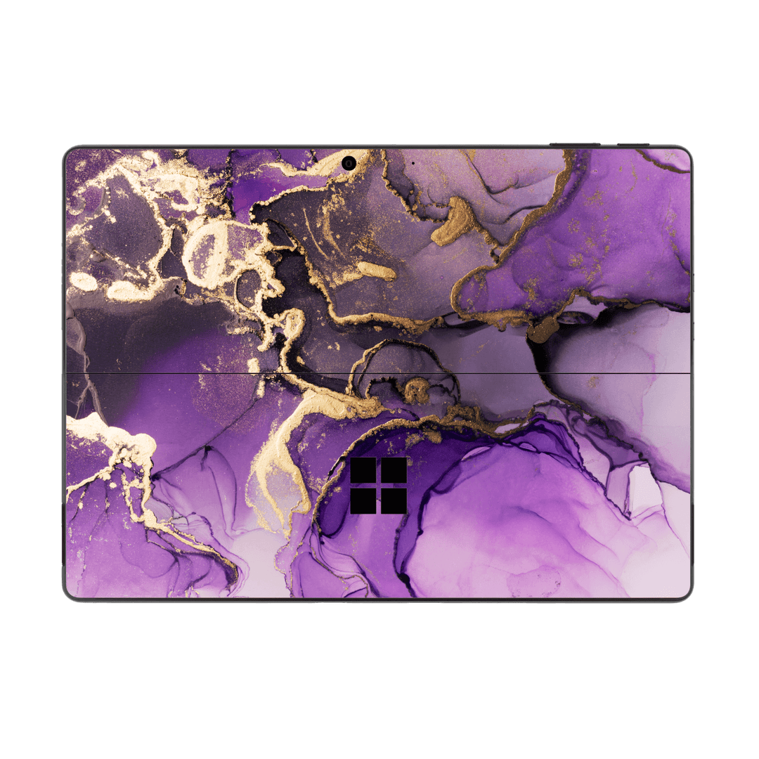 Microsoft Surface Pro 9 Print Printed Custom SIGNATURE AGATE GEODE Purple-Gold Skin Wrap Sticker Decal Cover Protector by EasySkinz | EasySkinz.com