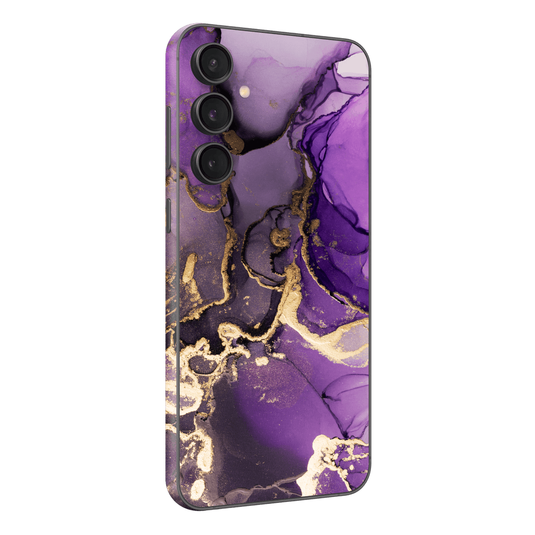 Samsung Galaxy S23 (FE) Print Printed Custom SIGNATURE AGATE GEODE Purple-Gold Skin Wrap Sticker Decal Cover Protector by EasySkinz | EasySkinz.com