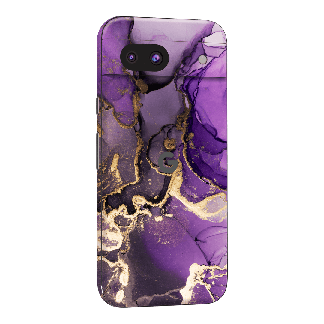 Google Pixel 8a Print Printed Custom SIGNATURE AGATE GEODE Purple-Gold Skin Wrap Sticker Decal Cover Protector by QSKINZ | qskinz.com