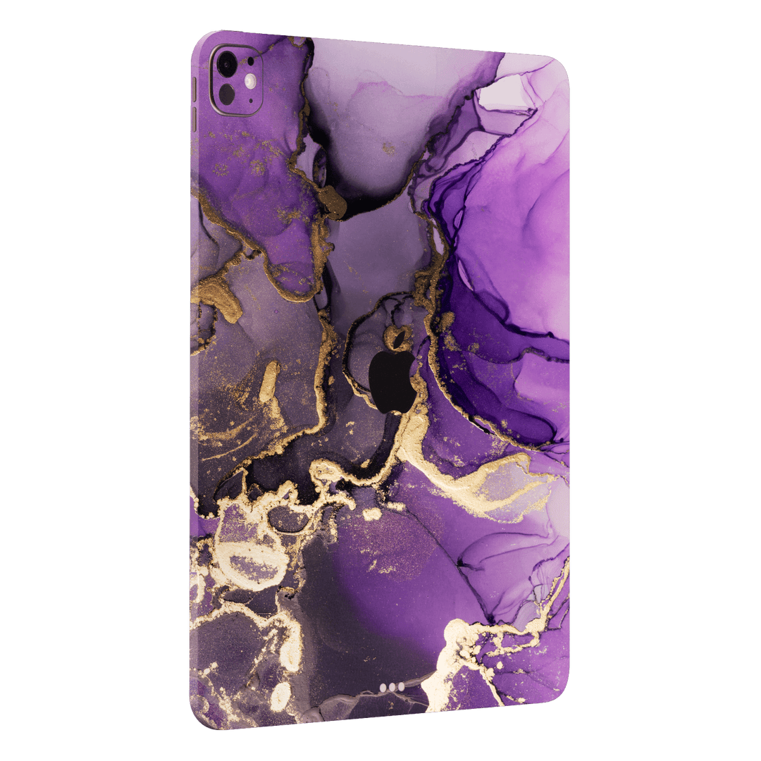 iPad Pro 11” (M4) Print Printed Custom SIGNATURE AGATE GEODE Purple-Gold Skin Wrap Sticker Decal Cover Protector by QSKINZ | qskinz.com