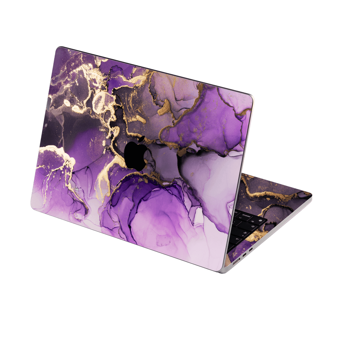 MacBook Air 15" (2023, M2) Print Printed Custom SIGNATURE AGATE GEODE Purple-Gold Skin Wrap Sticker Decal Cover Protector by EasySkinz | EasySkinz.com