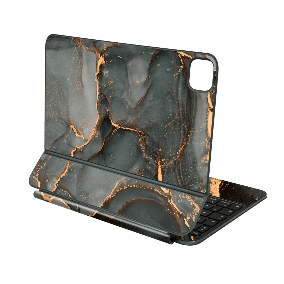 Magic Keyboard for iPad PRO 11” (M4, 2024) Print Printed Custom SIGNATURE AGATE GEODE Deep Forest Skin, Wrap, Decal, Protector, Cover by QSKINZ | qskinz.com 
