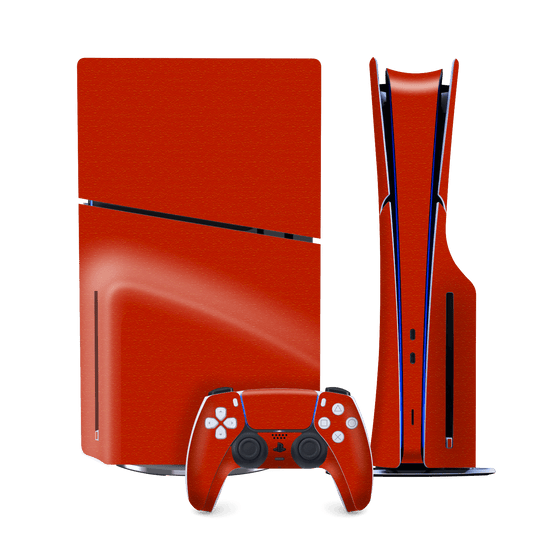 PS5 SLIM DISC EDITION (PlayStation 5 SLIM) Luxuria Red Cherry Juice Matt 3D Textured Skin Wrap Sticker Decal Cover Protector by QSKINZ | qskinz.com