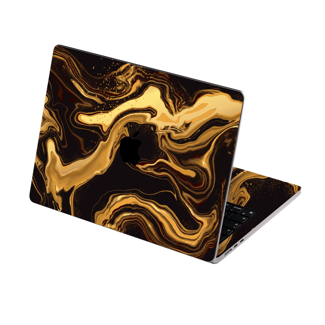 MacBook Air 15" (2023, M2) Print Printed Custom SIGNATURE AGATE GEODE Melted Gold Skin Wrap Sticker Decal Cover Protector by EasySkinz | EasySkinz.com