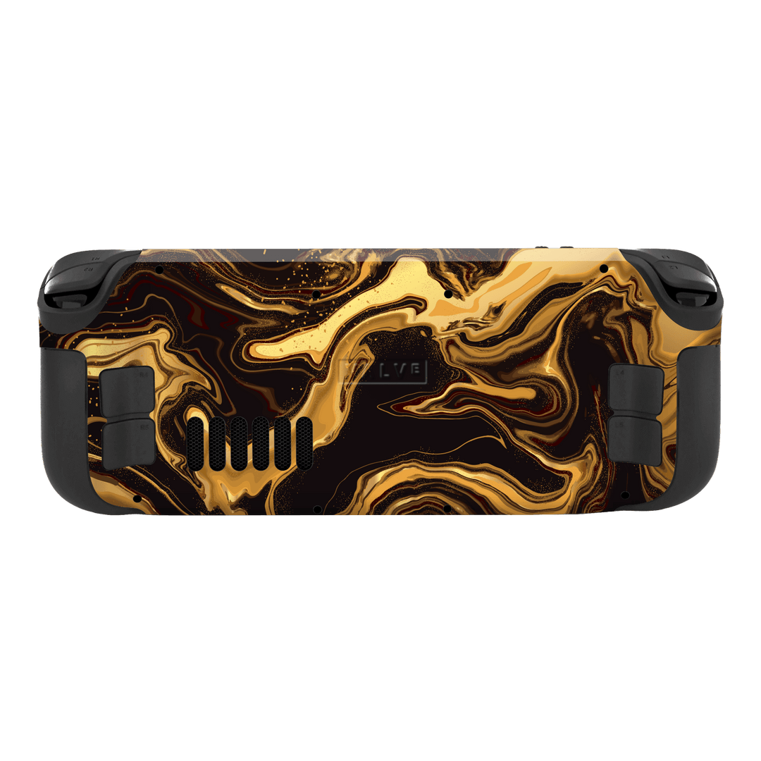 Steam Deck Print Printed Custom SIGNATURE AGATE GEODE Melted Gold Skin Wrap Sticker Decal Cover Protector by EasySkinz | EasySkinz.com