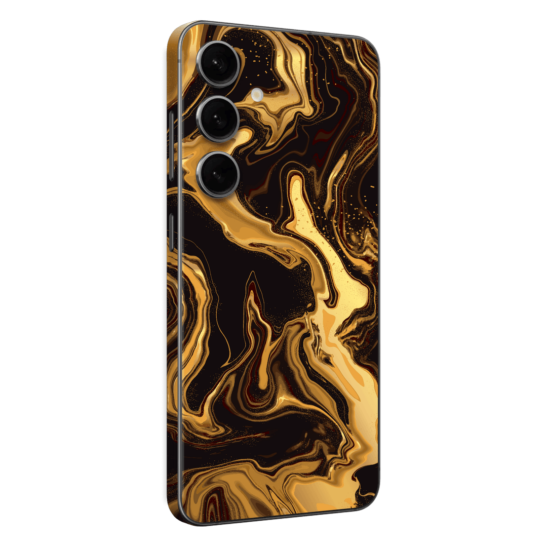 Samsung Galaxy S24 Print Printed Custom SIGNATURE AGATE GEODE Melted Gold Skin Wrap Sticker Decal Cover Protector by EasySkinz | EasySkinz.com
