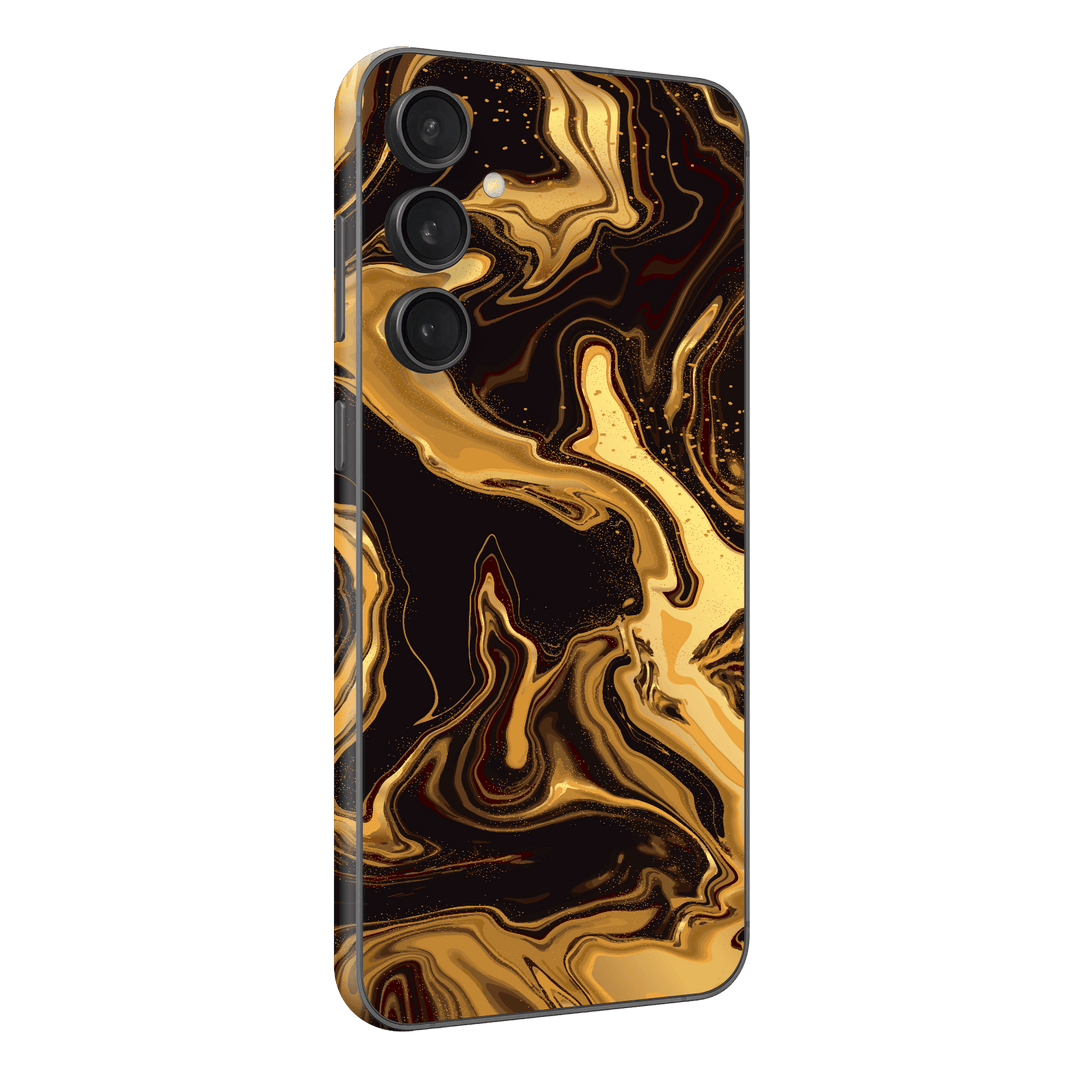 Samsung Galaxy S23 (FE) Print Printed Custom SIGNATURE AGATE GEODE Melted Gold Skin Wrap Sticker Decal Cover Protector by EasySkinz | EasySkinz.com