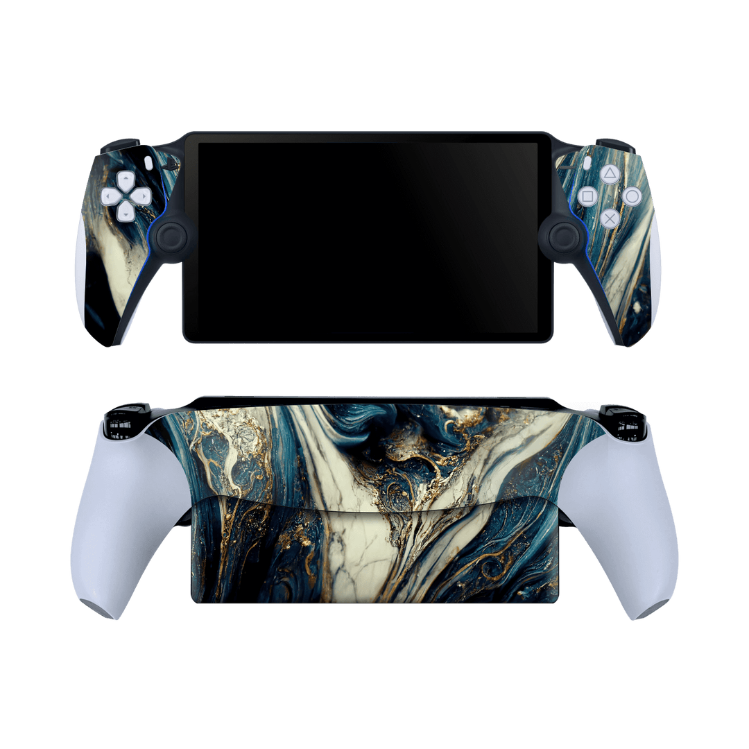 PlayStation PORTAL Printed Custom SIGNATURE Agate Geode Naia Ocean Blue Stone Skin Wrap Sticker Decal Cover Protector by QSKINZ | qskinz.com