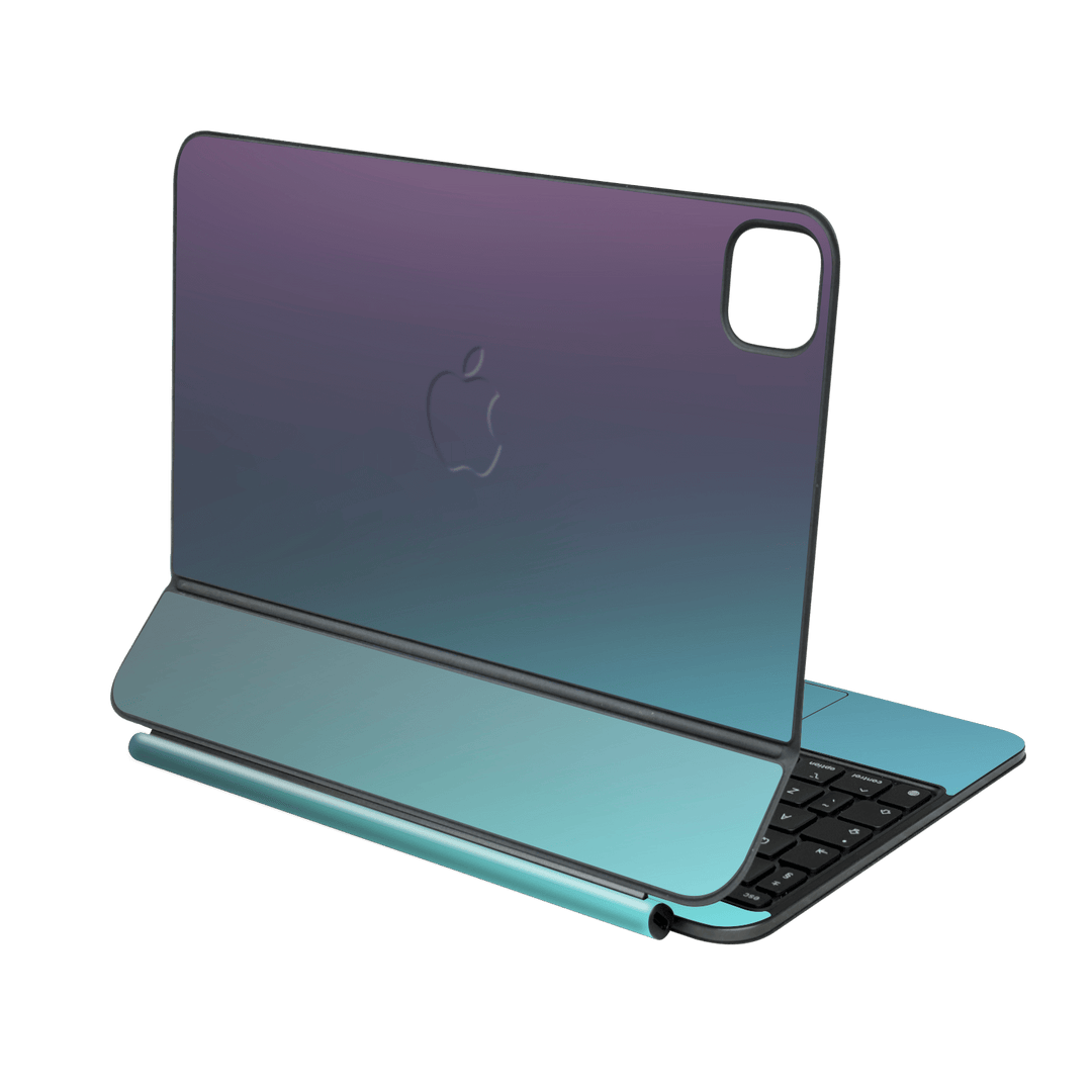 Magic Keyboard for iPad PRO 11” (M4, 2024) Chameleon Turquoise-Lavender Lilac Colour-changing Metallic Skin Wrap Sticker Decal Cover Protector by QSKINZ | qskinz.com