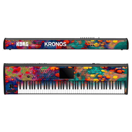 Korg Kronos 2 Music Workstation (88 keys) Print Printed Custom SIGNATURE Abstract Art Impression Skin Wrap Sticker Decal Cover Protector by Keyskinz & Jordan Rudess | qskinz.com
 