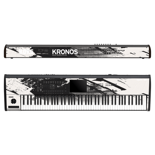 Korg Kronos 2 Music Workstation (88 keys) Print Printed Custom SIGNATURE Black and White Madness Skin Wrap Sticker Decal Cover Protector by Keyskinz & Jordan Rudess | qskinz.com
 