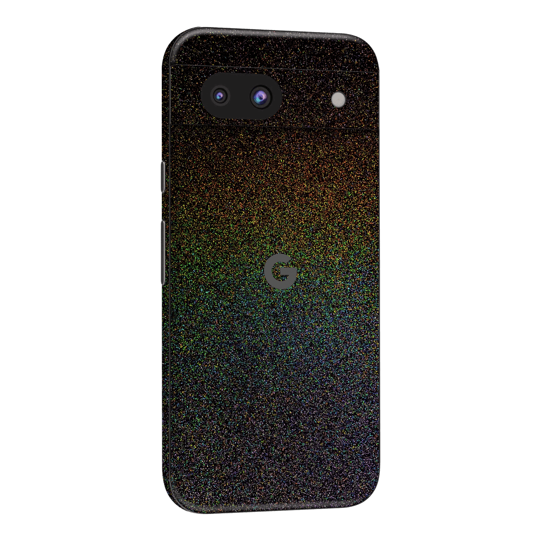 Google Pixel 8a GALAXY Galactic Black Milky Way Rainbow Sparkling Metallic Gloss Finish Skin Wrap Sticker Decal Cover Protector by QSKINZ | qskinz.com