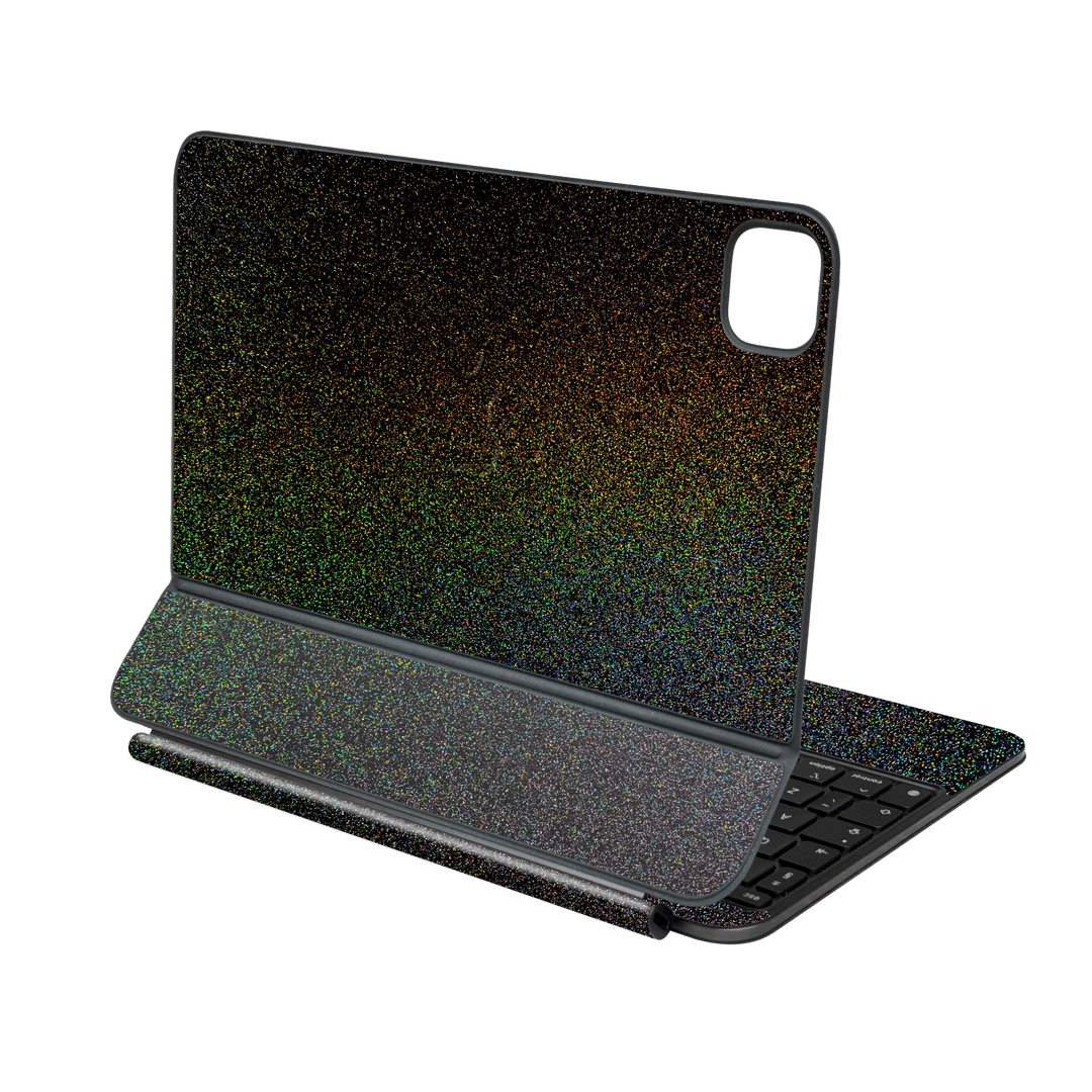 Magic Keyboard for iPad PRO 11” (M4, 2024) GALAXY Galactic Black Milky Way Rainbow Sparkling Metallic Gloss Finish Skin Wrap Sticker Decal Cover Protector by QSKINZ | qskinz.com
