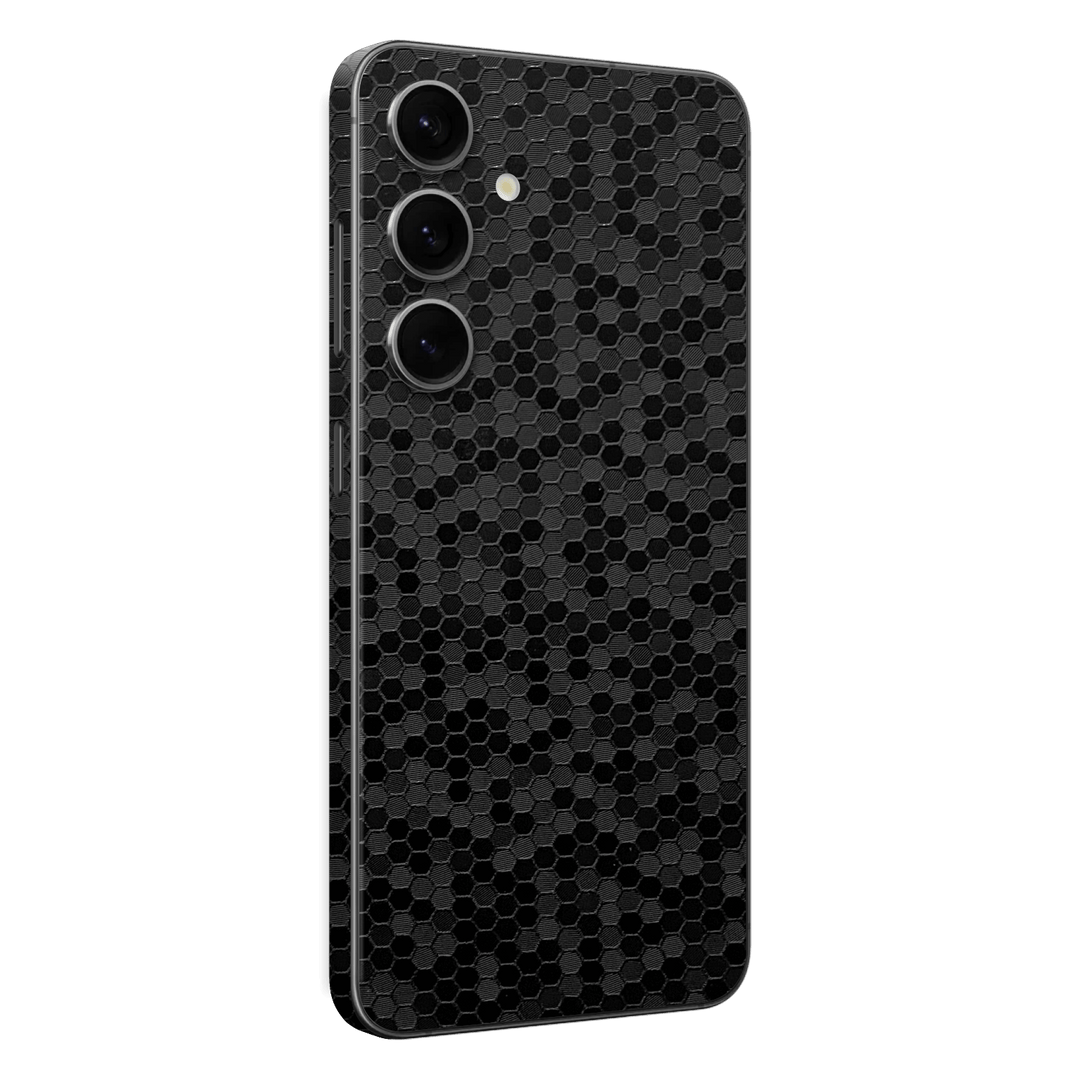 Samsung Galaxy S24 Luxuria Black Honeycomb 3D Textured Skin Wrap Sticker Decal Cover Protector by EasySkinz | EasySkinz.com