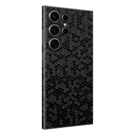 Samsung Galaxy S24 ULTRA Luxuria Black Honeycomb 3D Textured Skin Wrap Sticker Decal Cover Protector by EasySkinz | EasySkinz.com