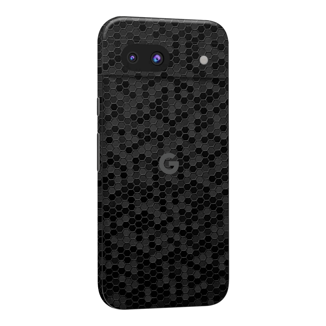 Google Pixel 8a Luxuria Black Honeycomb 3D Textured Skin Wrap Sticker Decal Cover Protector by QSKINZ | qskinz.com