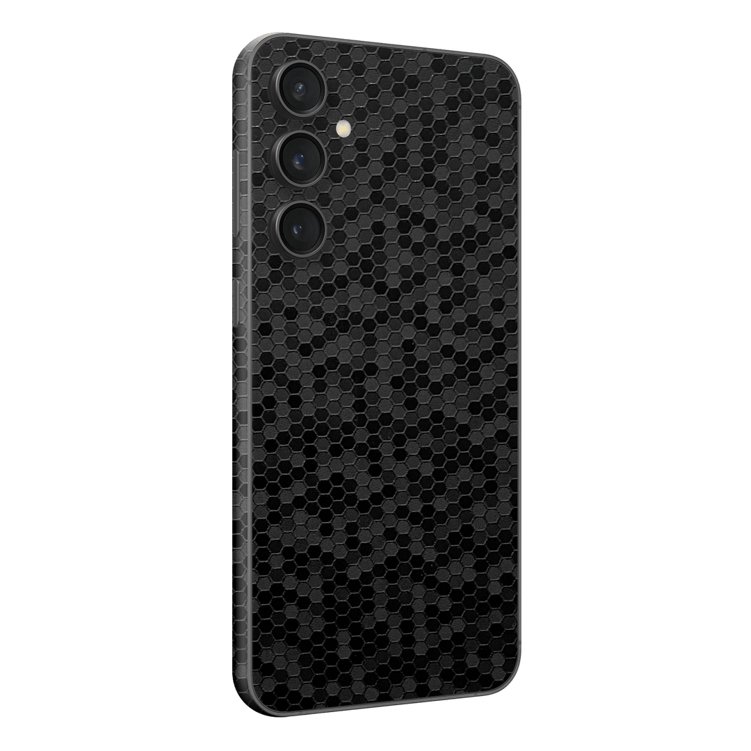 Samsung Galaxy S23 (FE) Luxuria Black Honeycomb 3D Textured Skin Wrap Sticker Decal Cover Protector by EasySkinz | EasySkinz.com