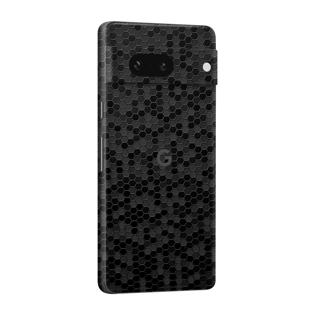 Google Pixel 7a (2023) Luxuria Black Honeycomb 3D Textured Skin Wrap Sticker Decal Cover Protector by EasySkinz | EasySkinz.com